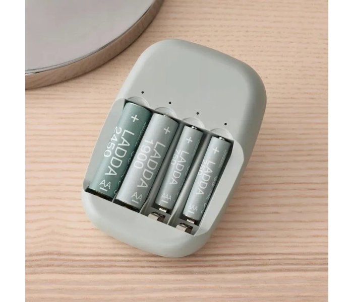 IKEA STENKOL Ładowarka AA AAA NiMH 4 Kanały + LADDA AA HR06 2450 mAh 4 szt.